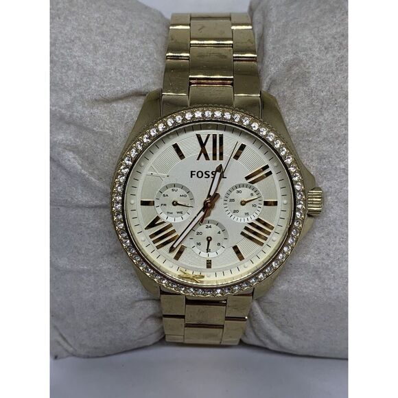 Fossil AM4482 Women's Stainless Steel Analog Champagne Dial Quartz Watch AA458 - Picture 2 of 11